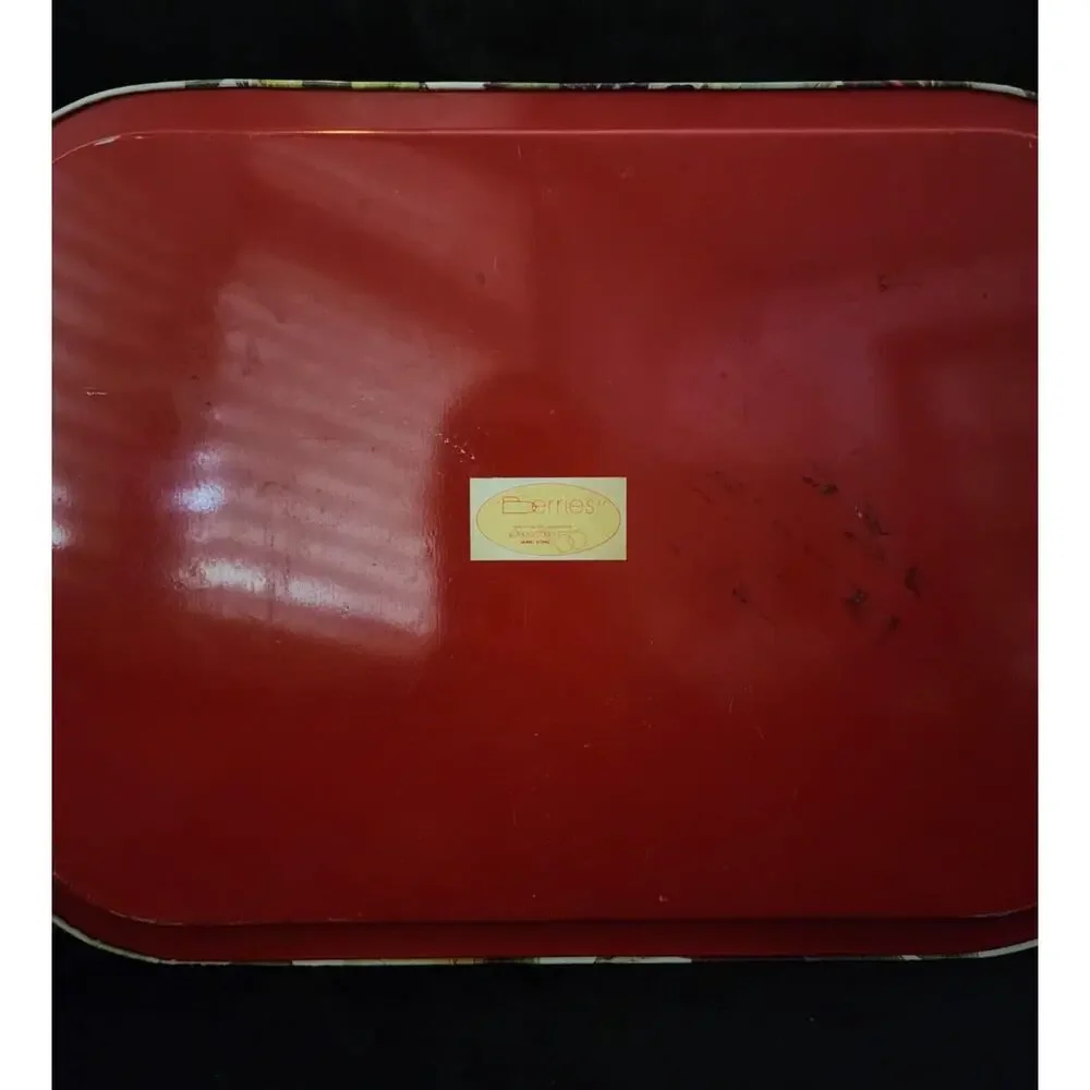 Vintage Berries Department 56 Metal Tin Tray Collectible Strawberries 15x11
